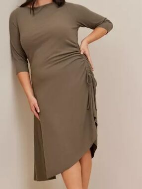 TORRID Midi Rib Asymmetrical Dress